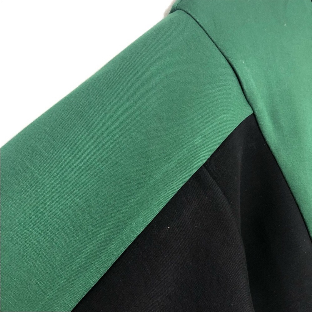 MICHI Carve Jacket Cropped Scuba Ribbed Track Colorblock Stripe Pine Green Black - Picture 12 of 15